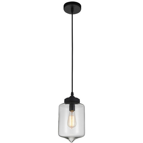 Glass 1 Light 7 inch Black Down Mini Pendant Ceiling Light