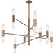 Fusion Collection - Rimini Family 16 Light 45 inch Brushed Brass Chandelier Ceiling Light in 45" D x 45" W x 26.25" H, EVOLV