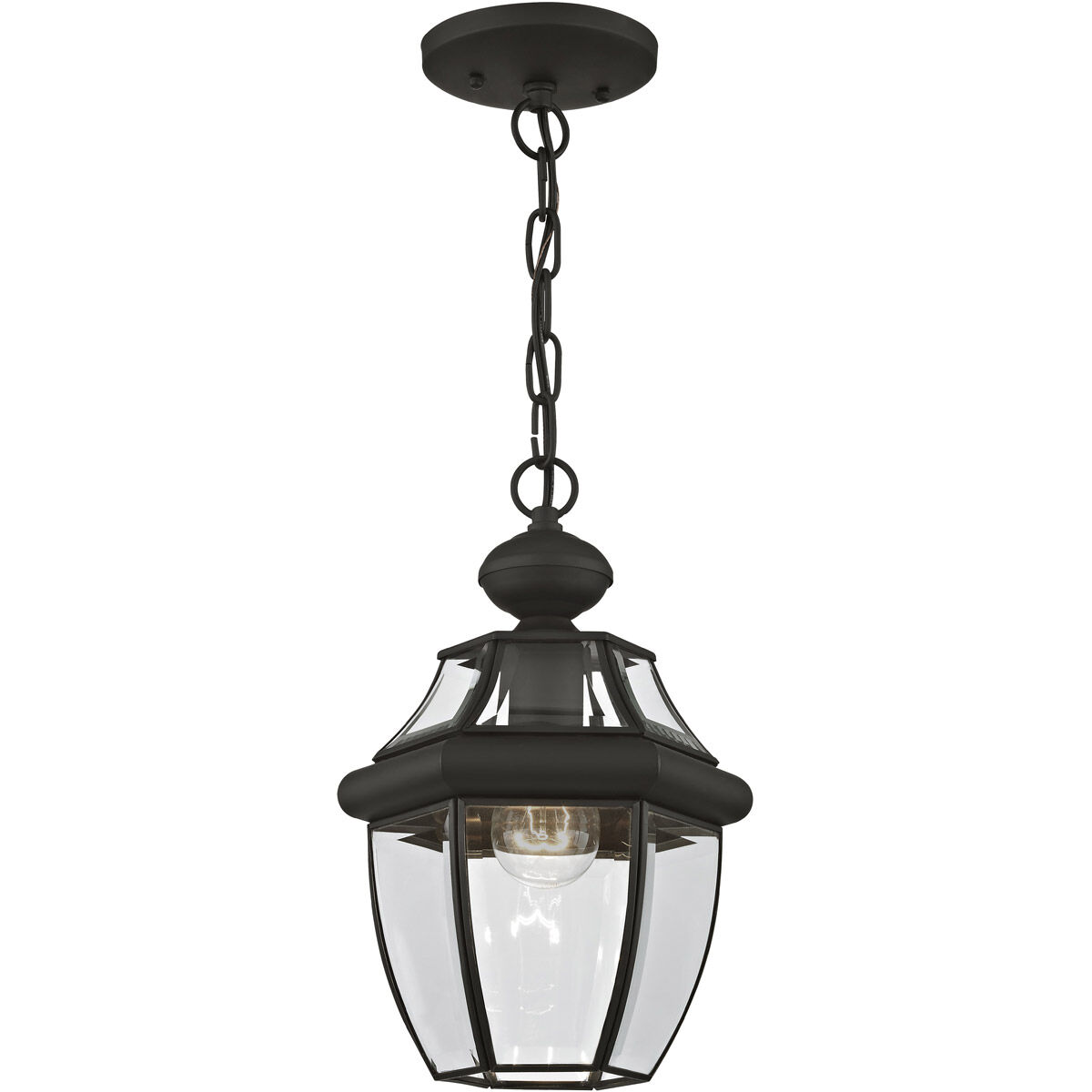 Monterey 1 Light 9 inch Black Outdoor Pendant Lantern 