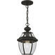 Monterey 1 Light 9 inch Black Outdoor Pendant Lantern 