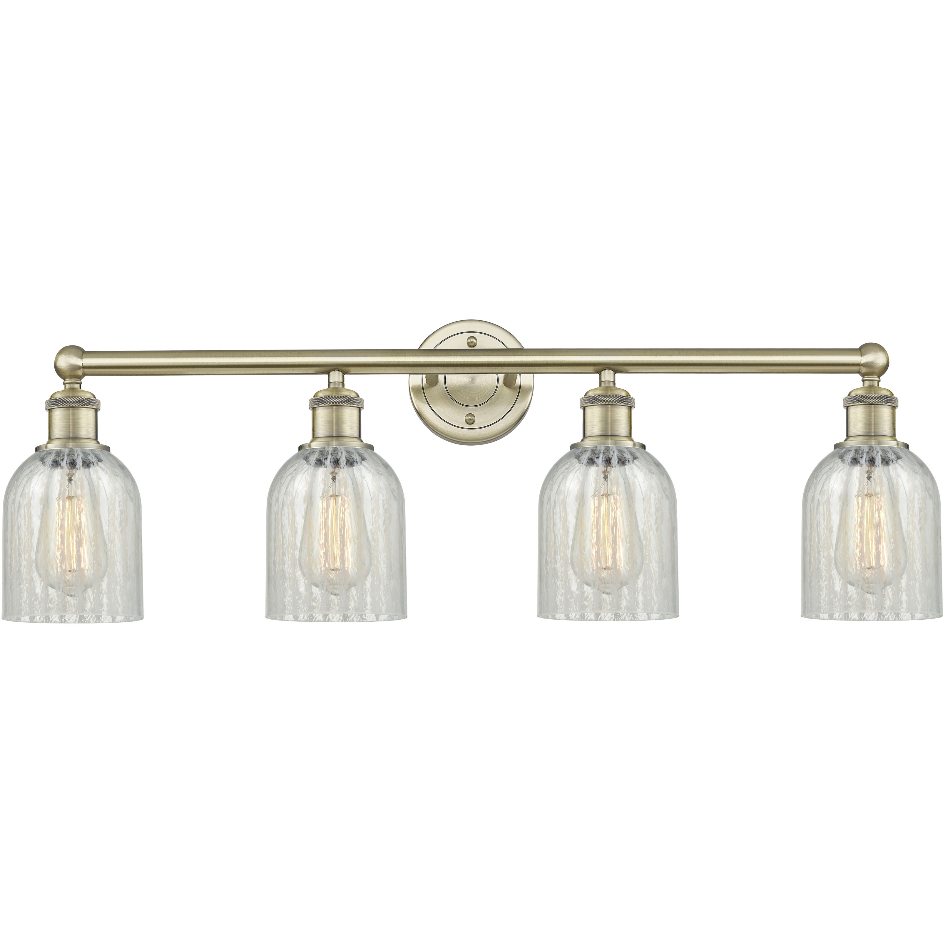Caledonia 4 Light 32 inch Antique Brass Bath Vanity Light Wall Light in Mouchette