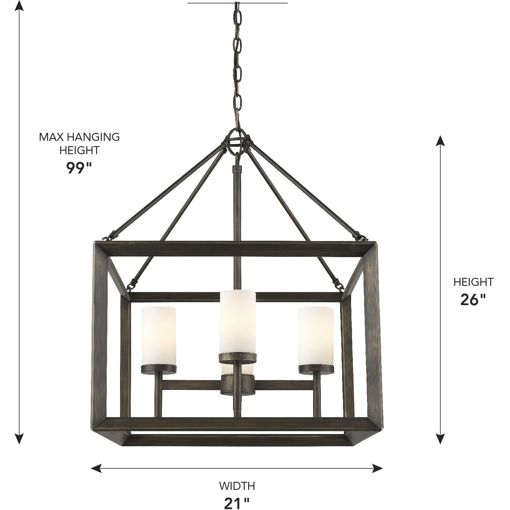 Smyth 21 inch 60.00 watt Gunmetal Bronze Chandelier Ceiling Light in Clear Glass