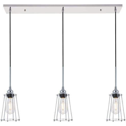 Auspice 3 Light 38 inch Chrome Pendant Ceiling Light