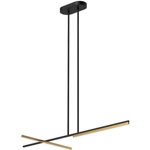 Shift LED 48.13 inch Black and Brushed Gold Linear Pendant Ceiling Light