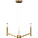 Vector 3 Light 18 inch Satin Brass Chandelier Ceiling Light
