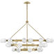 Selene LED 60 inch Lacquered Brass Chandelier Ceiling Light in Swirled, Multi Tier