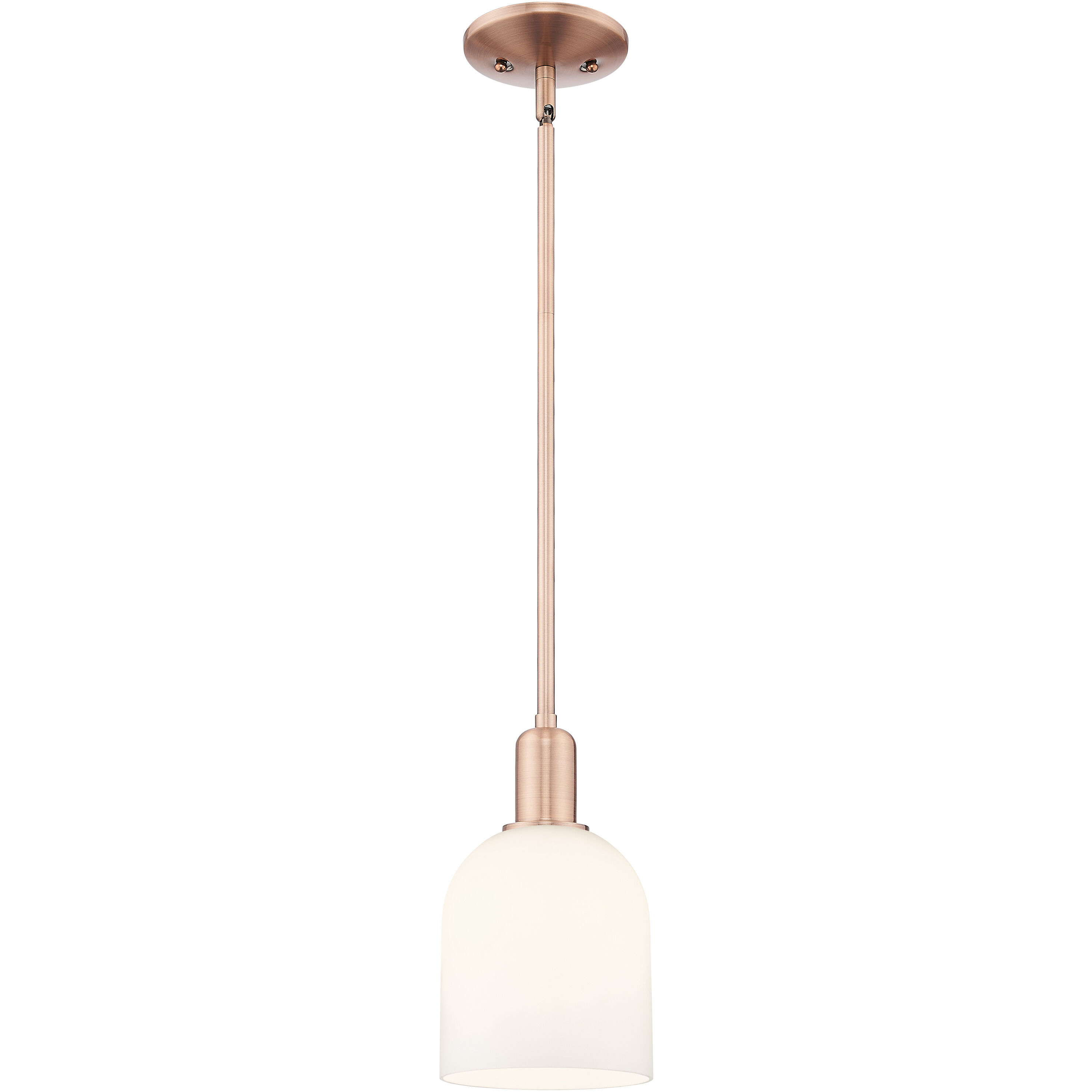 Arcadia Bella 1 Light 5.5 inch Antique Copper Mini Pendant Ceiling Light in White