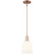 Arcadia Bella 1 Light 5.5 inch Antique Copper Mini Pendant Ceiling Light in White