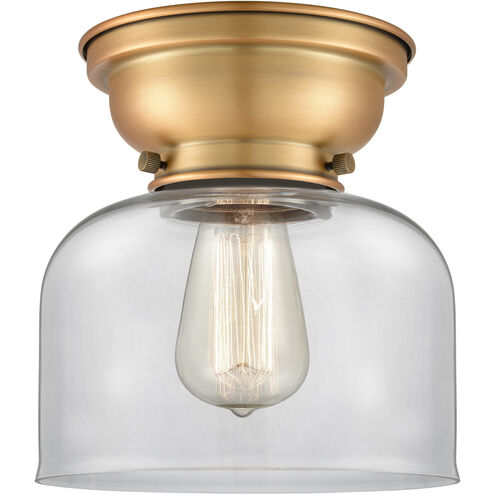 Aditi Large Bell 1 Light 8 inch Brushed Brass Flush Mount Ceiling Light in Clear Glass, Aditi