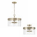 Fuller 4 Light 14.5 inch Aged Brass Semi-Flush Mount Ceiling Light, Convertible Dual Mount
