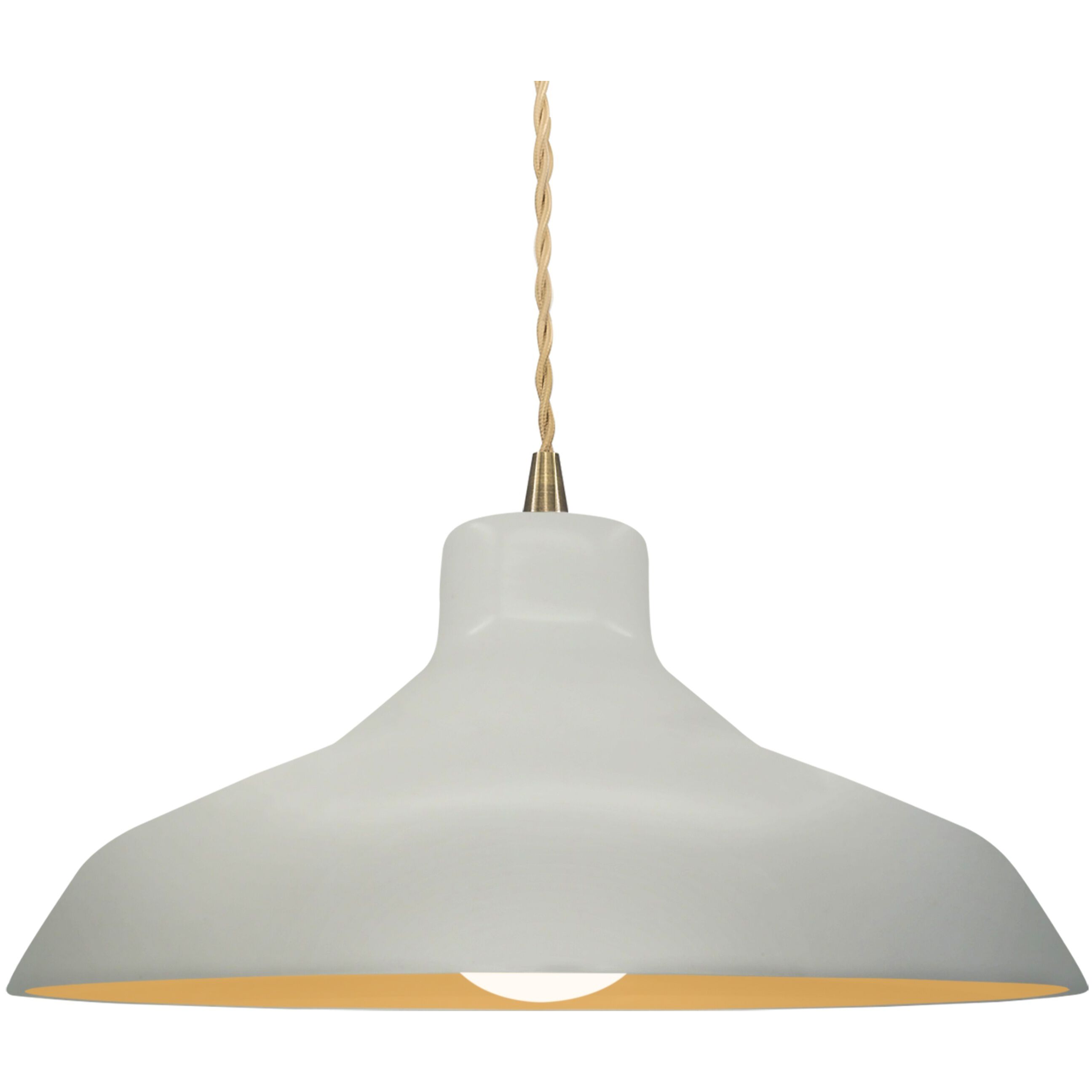 Radiance 1 Light 15.5 inch Matte White and Champagne Gold and Antique Brass Pendant Ceiling Light
