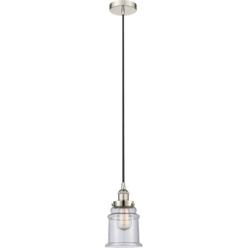 Edison Canton 1 Light 6 inch Polished Nickel Mini Pendant Ceiling Light