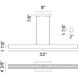 Isosceles LED 2 inch Matte Black Chandelier Ceiling Light