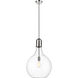 Auralume Amherst 1 Light 16 inch Polished Nickel Pendant Ceiling Light in Clear Glass