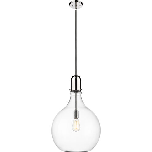 Auralume Amherst 1 Light 16 inch Polished Nickel Pendant Ceiling Light in Clear Glass
