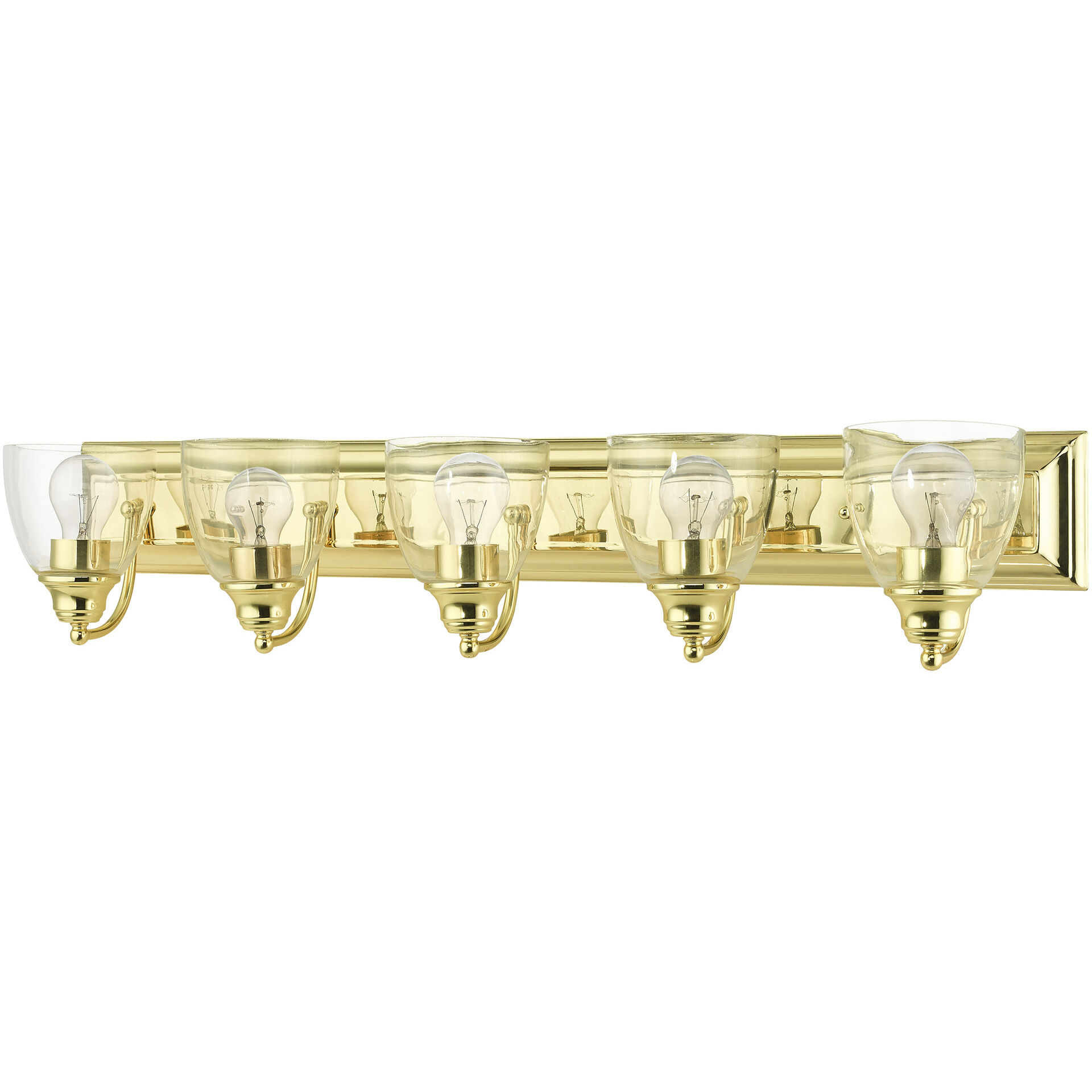 Birmingham 5 Light 36 inch Polished Brass Vanity Sconce Wall Light