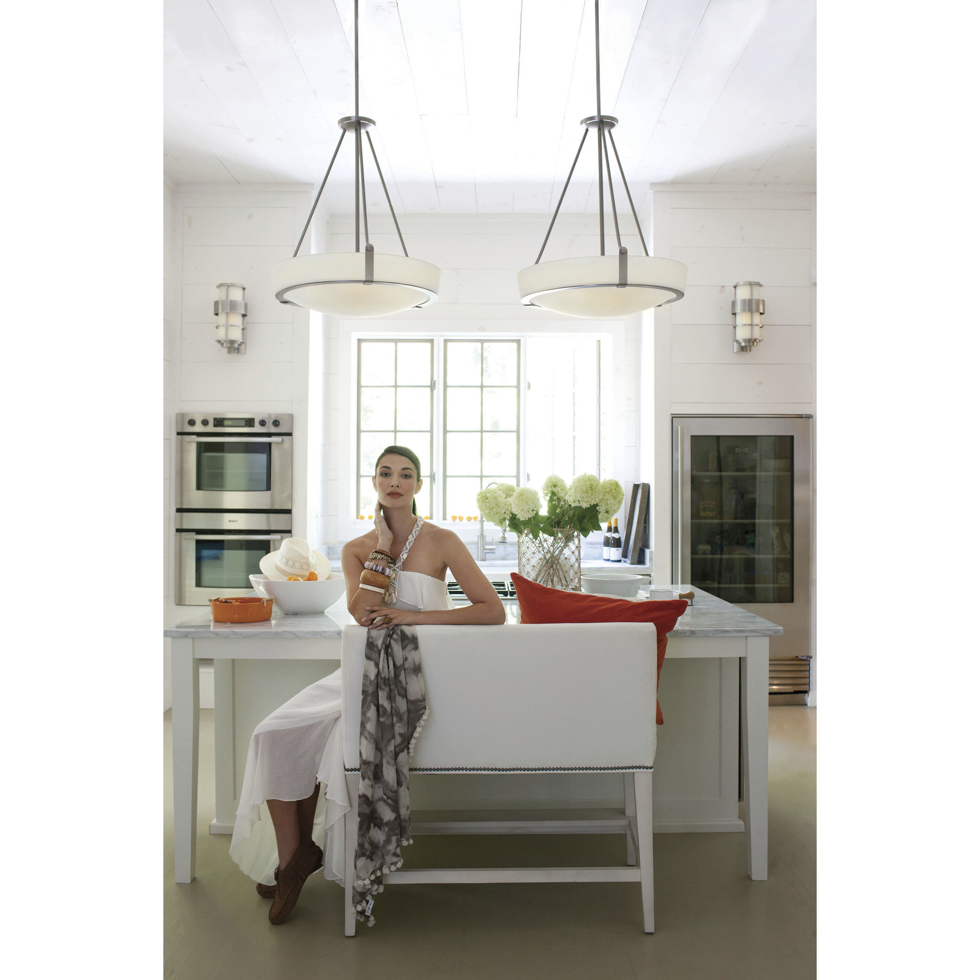 Antique nickel pendant light best sale