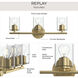 Replay 3 Light 22 inch Brushed Gold Bath & Vanity Light Wall Light