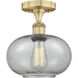 Gorham 1 Light 9.5 inch Brushed Brass Flush Mount Ceiling Light in Charcoal