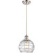 Ballston Deco Swirl 1 Light 8 inch Brushed Satin Nickel Mini Pendant Ceiling Light, Ballston