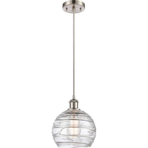Ballston Deco Swirl 1 Light 8 inch Brushed Satin Nickel Mini Pendant Ceiling Light, Ballston