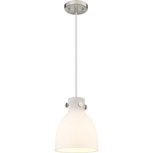 Downtown Urban Newton Bell 1 Light 8 inch Satin Nickel Pendant Ceiling Light in Matte White