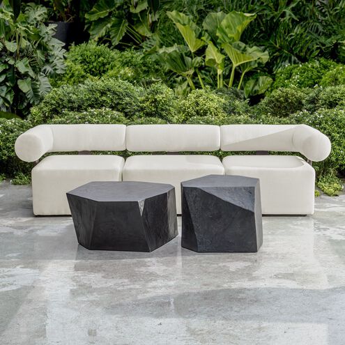 Bolster Back Java Black and Oyster White Outdoor Corner Sofa