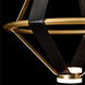 Art & Alchemy Aspen LED 22.5 inch Modern Brass Pendant Ceiling Light in Black Leather with Alabaster