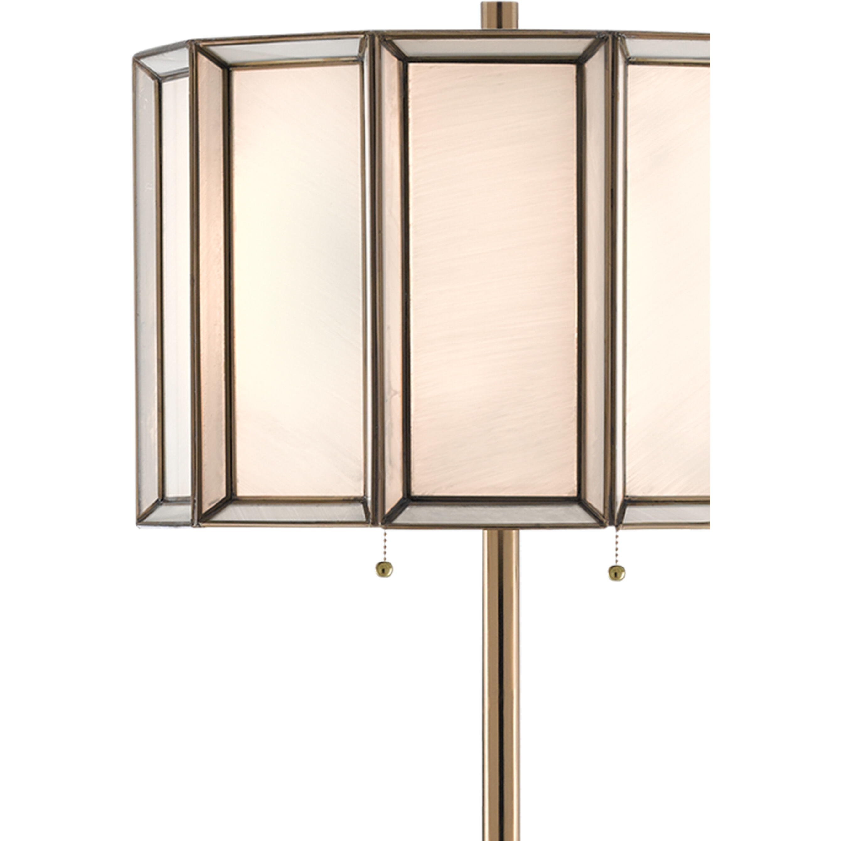 Daze 63 inch 60 watt Antique Brass/White Floor Lamp Portable Light