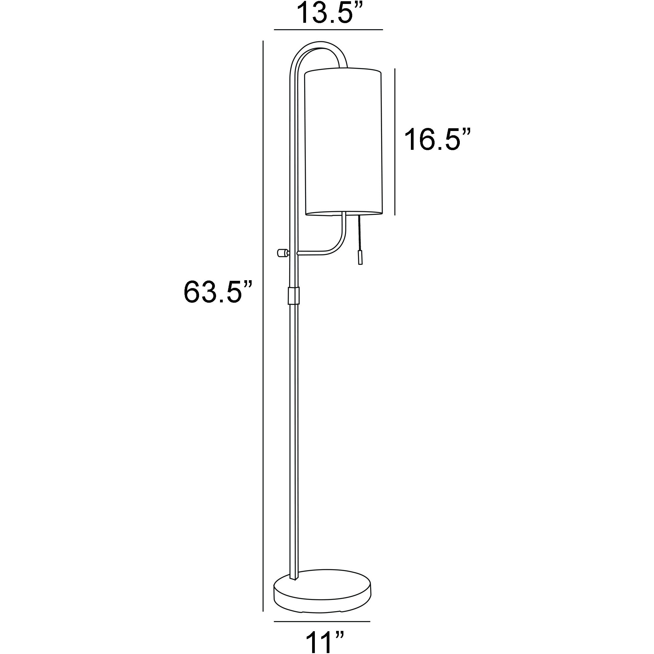 Xandra 63.5 inch 60.00 watt Black Floor Lamp Portable Light