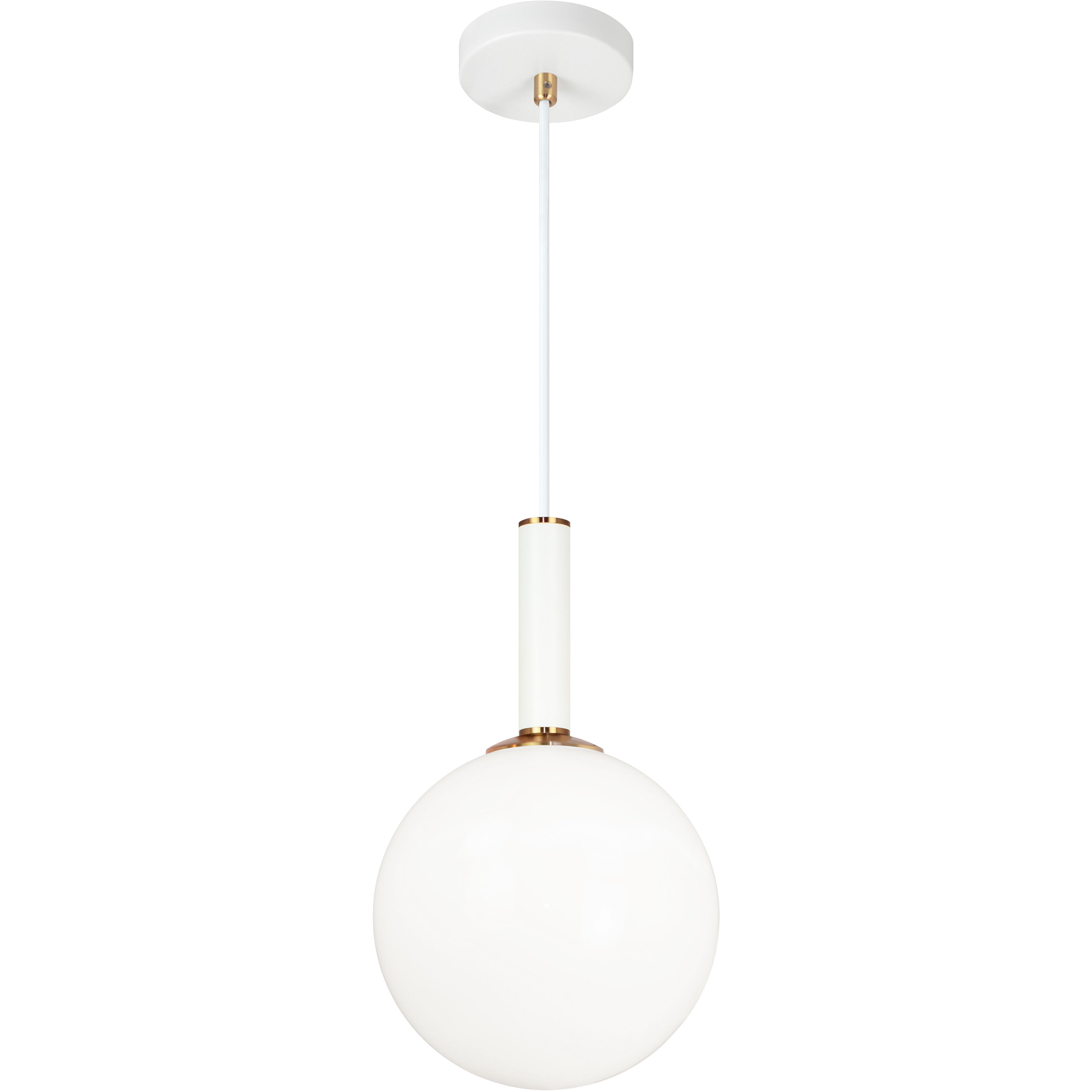 Stellar 1 Light 9.88 inch Aged Gold Brass Pendant Ceiling Light in Aged Gold Brass and Opal Glass