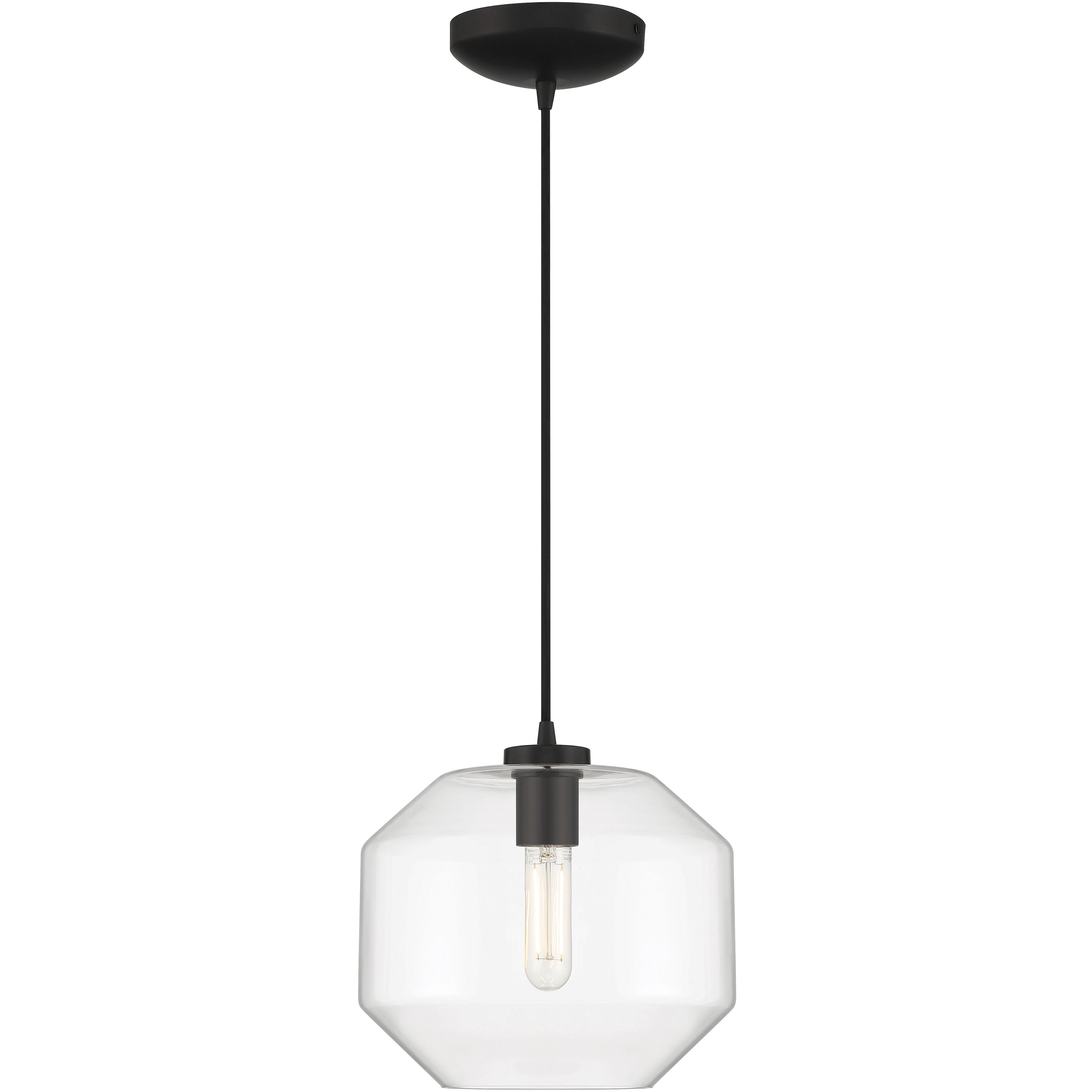 Clarity 10 inch Black Pendant Ceiling Light