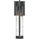 Stratford 1 Light 16.63 inch Matte Black Outdoor Sconce in Deco Swirl Glass