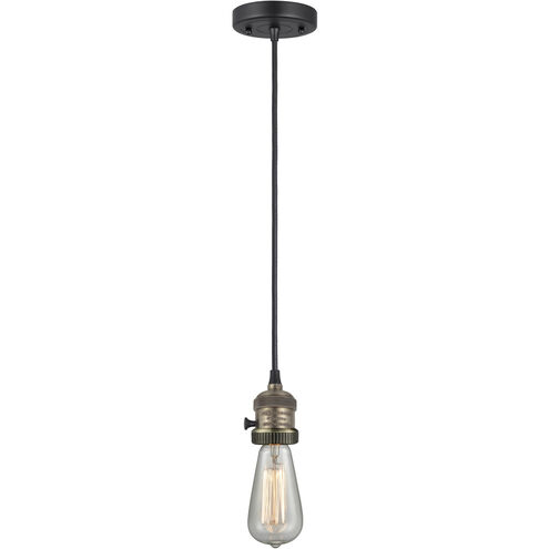 Franklin Restoration Beacon 1 Light 6 inch Black Antique Brass Mini Pendant Ceiling Light in Incandescent, Matte White