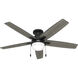 Anisten 52 inch Matte Black with Matte Black/Dark Gray Oak Blades Ceiling Fan