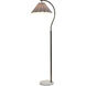 Vivienne 64 inch 100 watt White Marble and Black Nickel Floor Lamp Portable Light