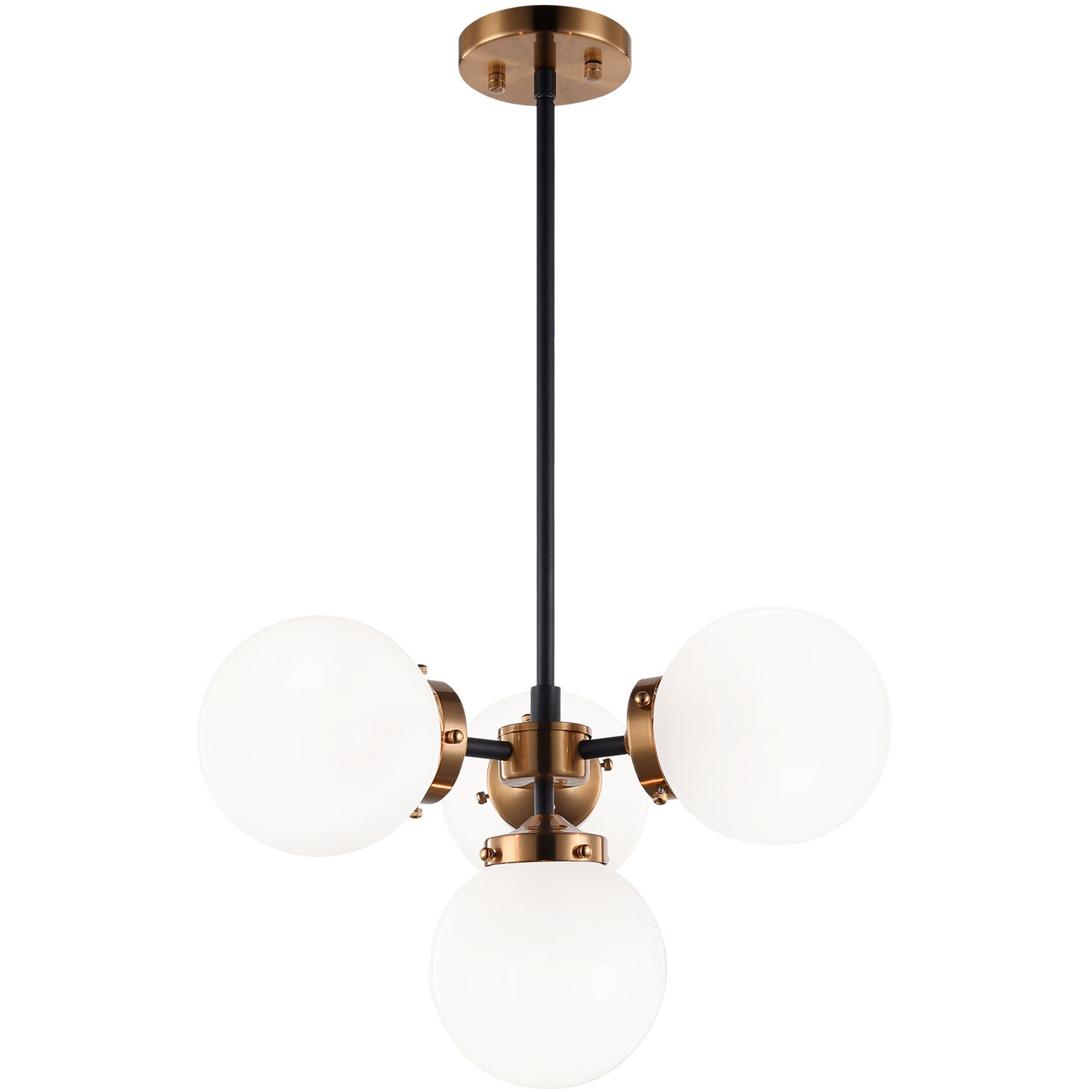 Maru 4 Light 20.25 inch Aged Gold Brass Pendant Ceiling Light in Aged Gold Brass and Opal Glass