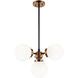 Maru 4 Light 20.25 inch Aged Gold Brass Pendant Ceiling Light in Aged Gold Brass and Opal Glass