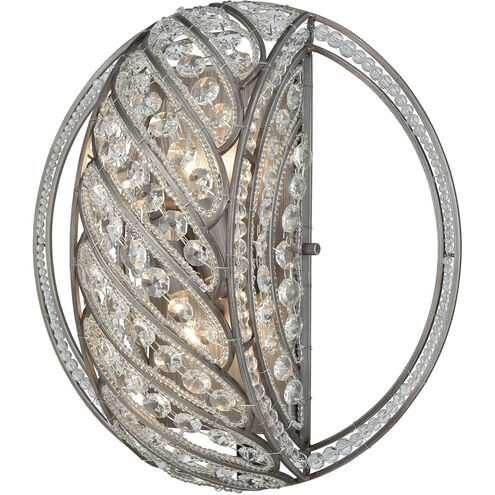 Bradington 2 Light 13 inch Weathered Zinc Sconce Wall Light