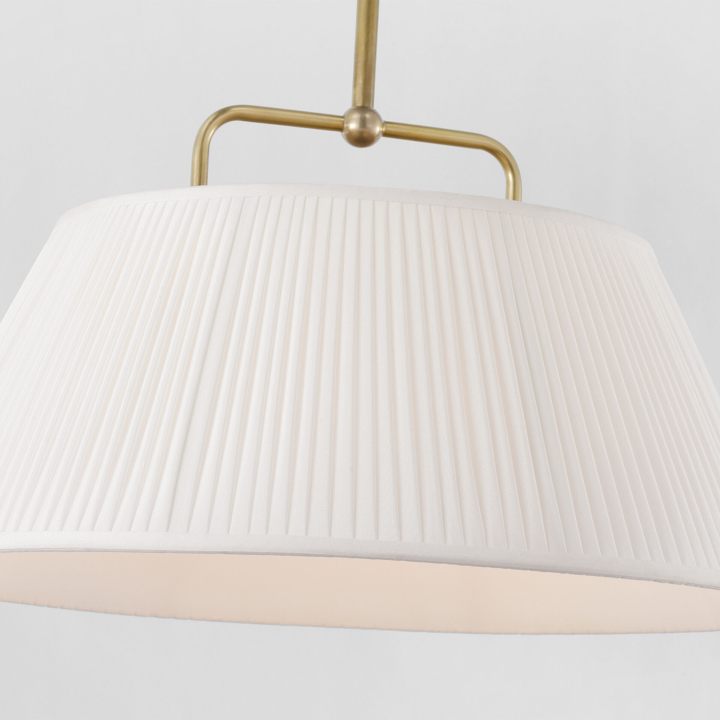 Amber Lewis Serrato LED 14 inch Hand-Rubbed Antique Brass Hanging Shade Ceiling Light