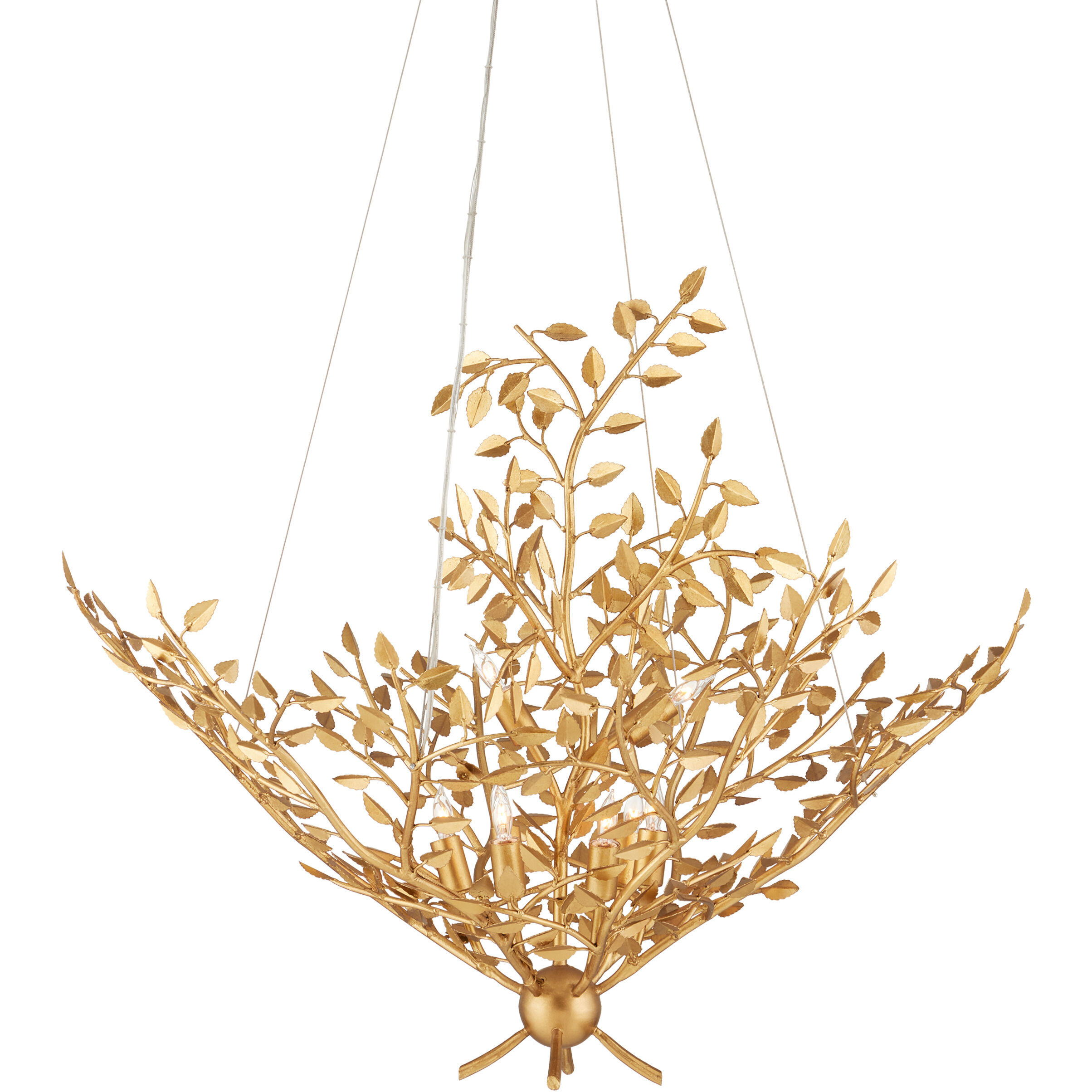 Huckleberry 8 Light 38 inch Contemporary Gold Leaf Chandelier Ceiling Light