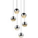 Grapes LED 11 inch Polished Chrome Cluster Pendant Ceiling Light in Clear Glass Lens
