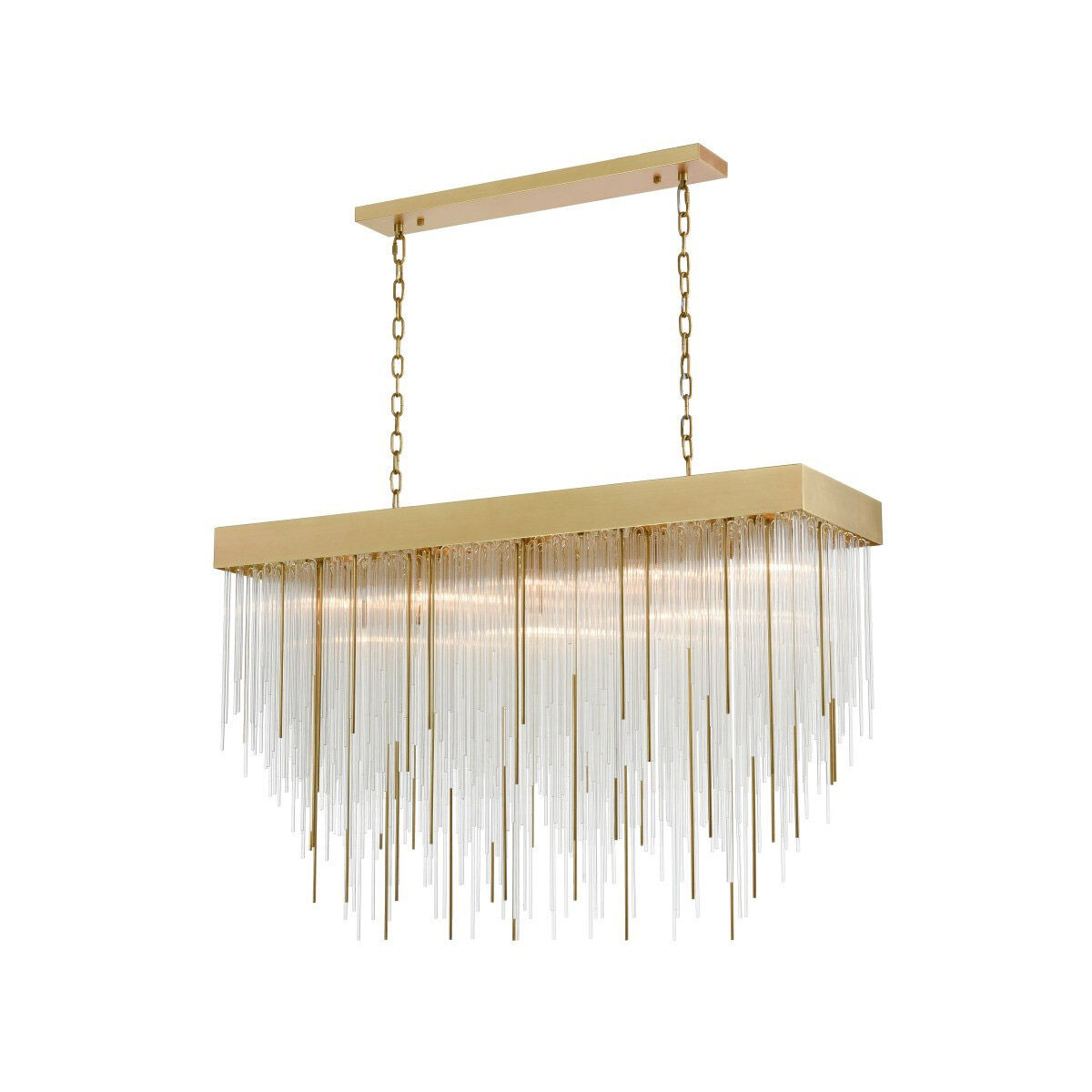 Waterfall 17 Light 15 inch Aged Brass Chandelier Ceiling Light