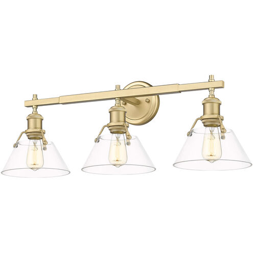 Orwell 3 Light 27 inch Brushed Champagne Bronze Bath Vanity Wall Light in Clear Glass