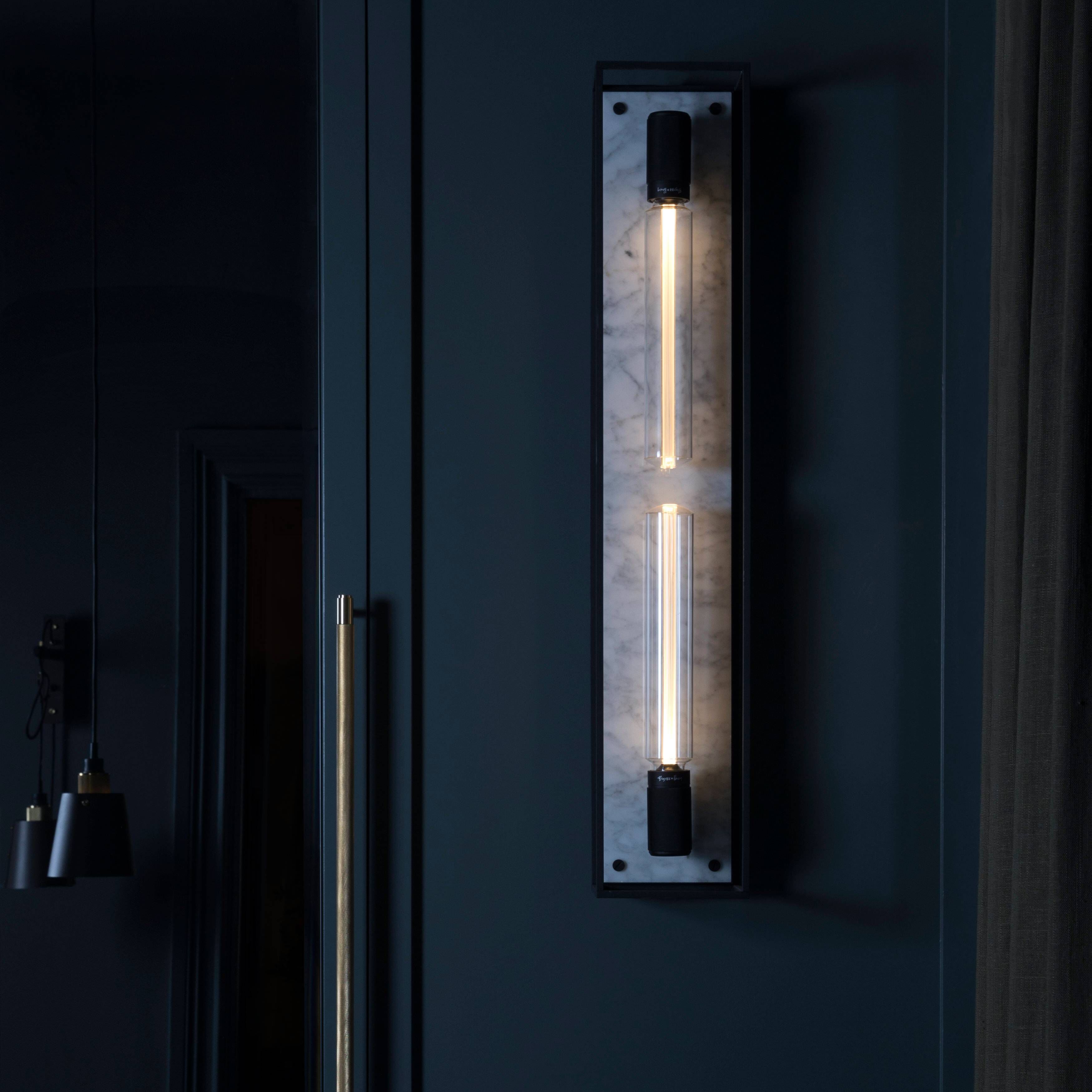 Caged Wall Light in Black Marble