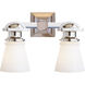 Chapman & Myers Ny Subway 2 Light 14 inch Chrome Double Bath Light Wall Light