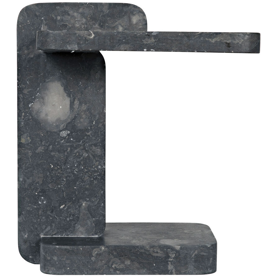 North 22.5 X 20 inch Black Marble Side Table