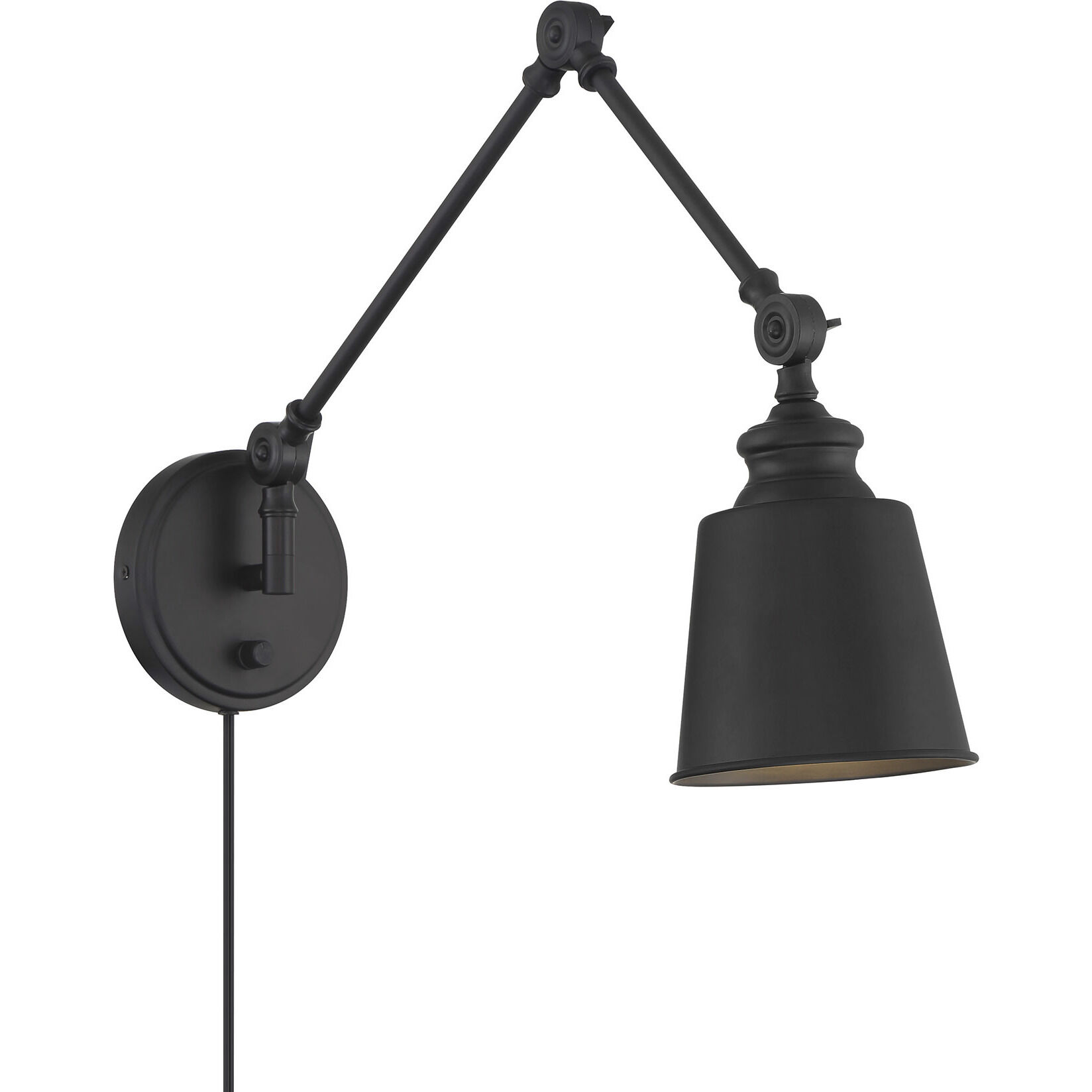 Farmhouse 60.00 watt Matte Black Adjustable Wall Sconce Wall Light
