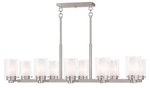 Manhattan 10 Light 18 inch Brushed Nickel Chandelier Ceiling Light