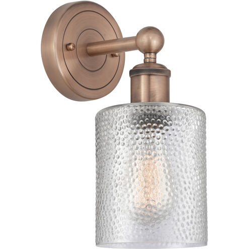 Cobbleskill Sconce Wall Light in Antique Copper, Clear